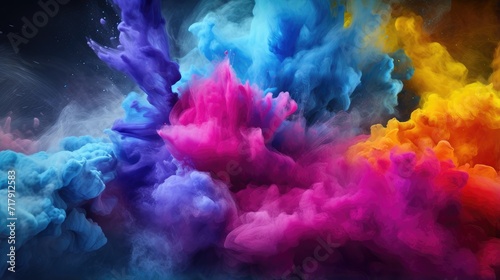 vibrant coloured powder splatter backdrop. perfect for contemporary creative art and design background