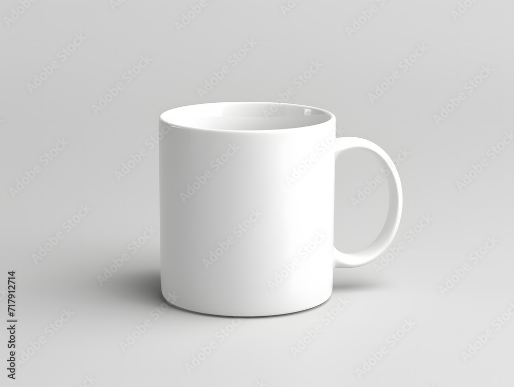 Fototapeta premium 3D blank white cup mockup on isolated background