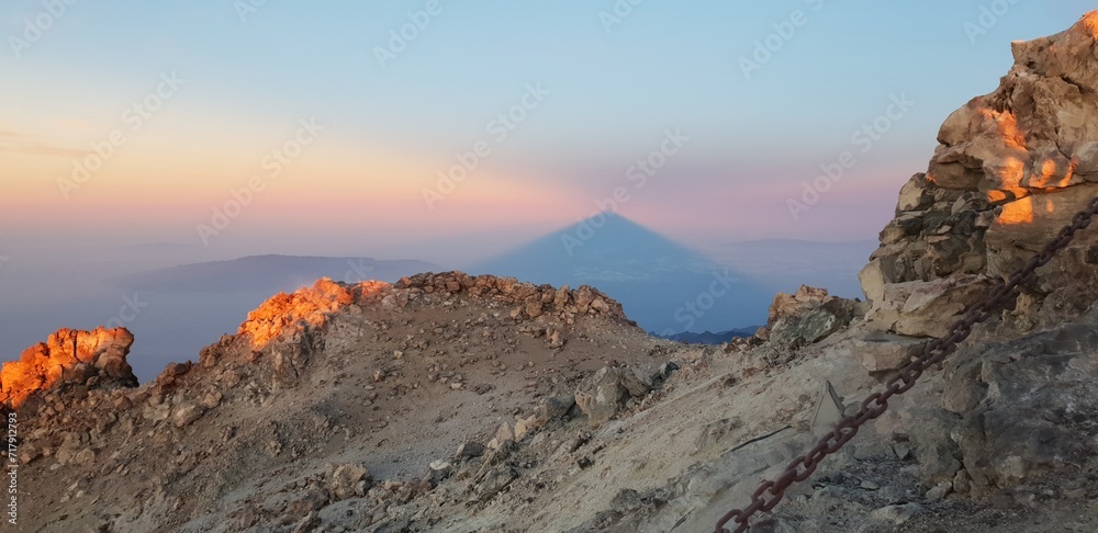 El Teide sunrise pyramid shadow 
