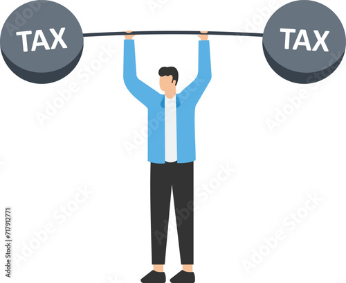 Debt burden, financial obligation or loan payment, heavy load of money failure, mortgage or borrowing money problem concept

