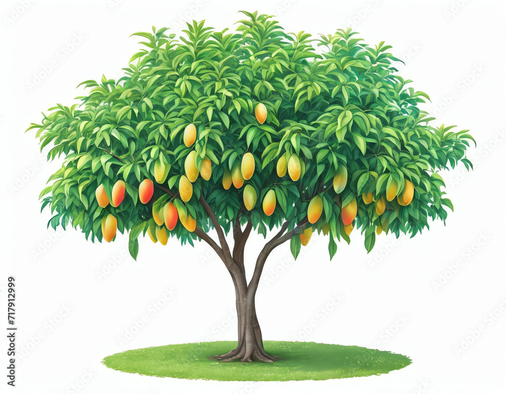 mango tree isolated on white