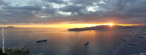 sunset over Bay of Gibraltar