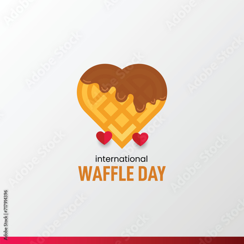 international waffle day. waffle day Creative Concept vector illustration. 