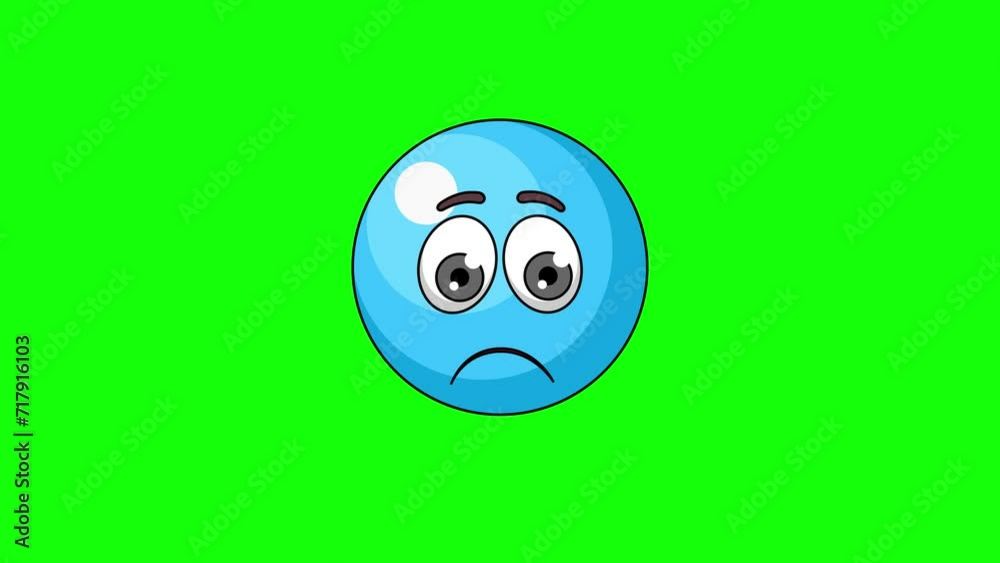 Frowning face animation of sour ball blue candy emoticon emoji Frowning face animation of sour ball blue candy emoticon emoji