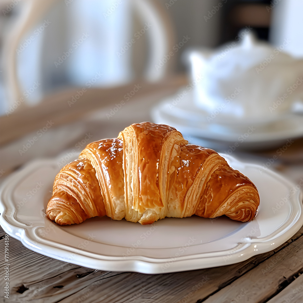 Snack bakery pastry delicious croissant french morning breakfast sweet food
