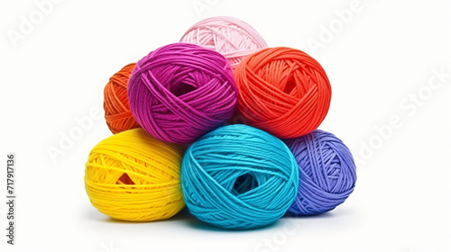 Colorful yarn ball isolated on white background