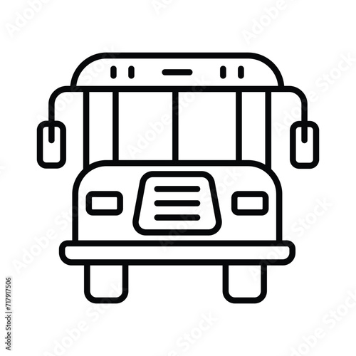 Schoolbus icon isolate white background vector stock illustration