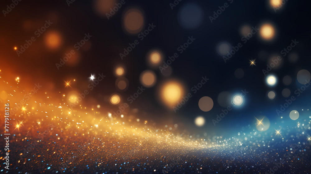 Obraz premium Festive decorative glitter lights background banner. Colorful abstract background with glitter