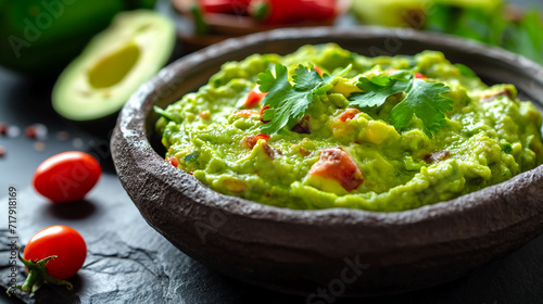 guacamole with fresh avocado photo