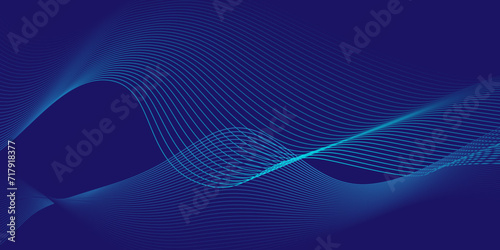 Abstract blend blue wave line science and technology futuristic blue waves curve lines banner background design. Vector illustration. Modern music, template abstract design flowing particles wave. © MdLothfor