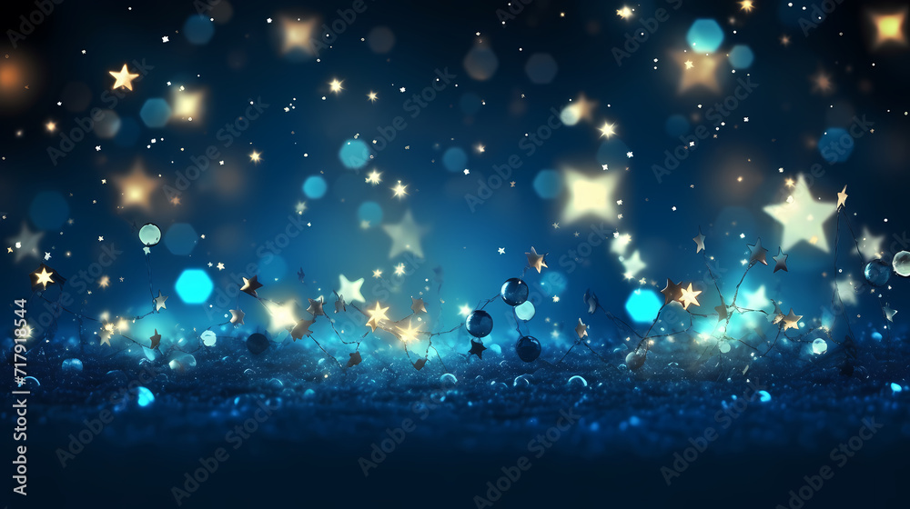 Obraz premium Festive decorative glitter lights background banner. Colorful abstract background with glitter