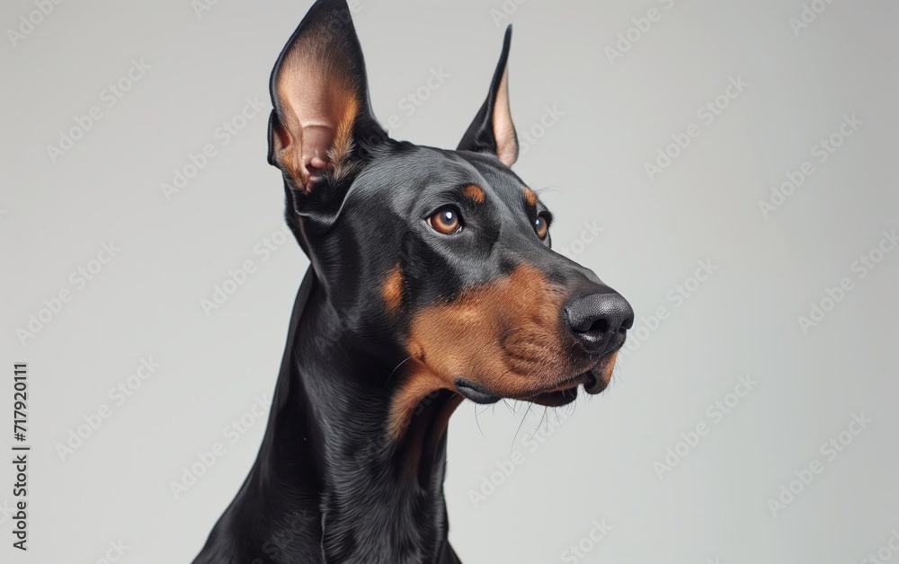 Doberman Pinschers isolated on white background