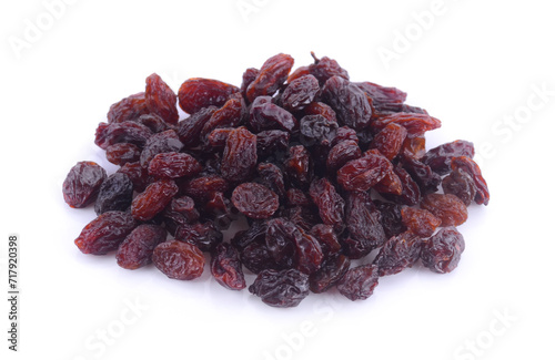 Raisins isolated on white background.