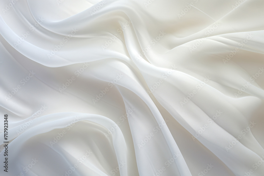 Fototapeta premium white fabric – close up texture, flowing draperies, soft sculpture, undulating lines