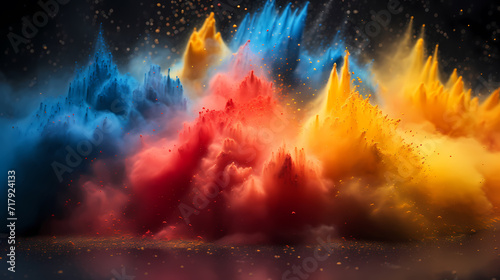 Dust explosion Holi background, indian traditional festival © Derby