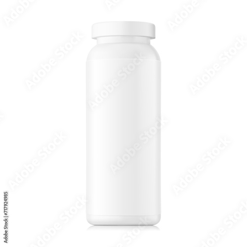 Plastic bottle mockup for milk products. Vector illustration isolated on white background. Ready and simple to use for your design. EPS10.