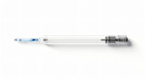 Disposable syringe on a white background.
