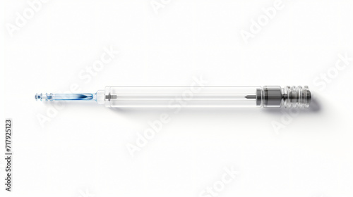 Disposable syringe on a white background. photo