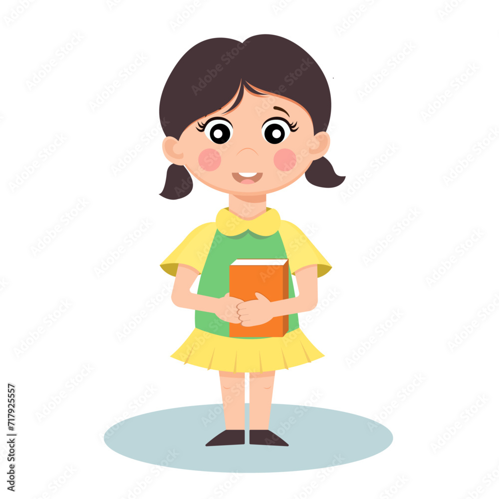 CHILD GIRL WITH BOOK CHARACTER