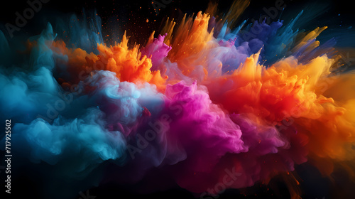 Dust explosion Holi background, indian traditional festival © Derby