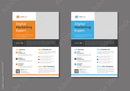 Vector digital marketing agency and corporate business flyer template 