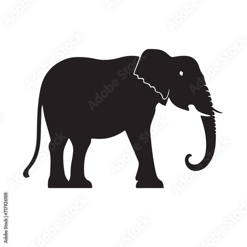 elephant silhouette isolated on white