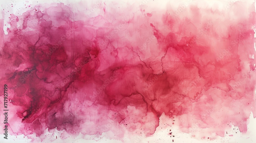 a wide watercolor wash in pinks and reds, with the colors blending into each other, perfect for a Valentine's Day banner with space for text.