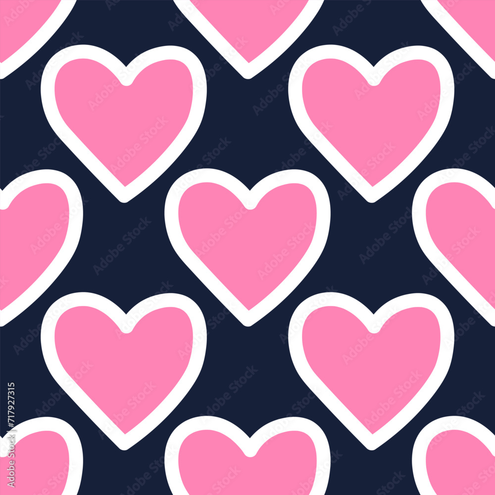Valentines hearts seamless pattern. Valentine's day. Background for gift boxes, wrapping paper, wallpapers, textiles, papers, fabrics