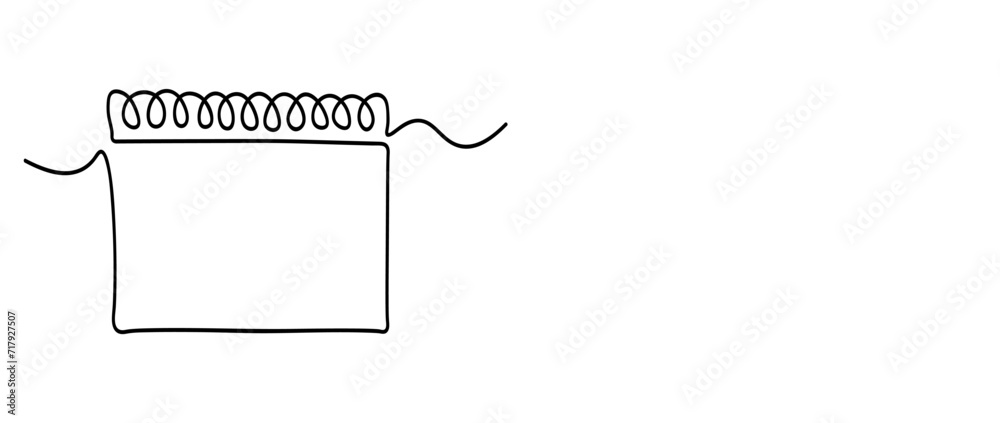 Loose-leaf calendar continuous line drawing. Organizer concept. Time planer concept Loose-leaf calendar continuous line drawing. Organizer concept. Time planer concept