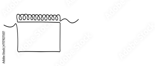 Loose-leaf calendar continuous line drawing. Organizer concept. Time planer concept