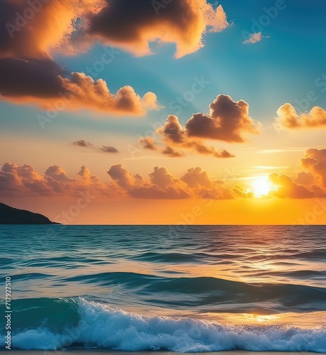 Sunset Serenity: A Colorful Display of Nature at the Ocean’s Edge
