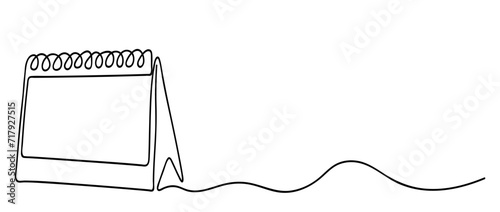 Loose-leaf calendar continuous line drawing. Organizer concept. Time planer concept