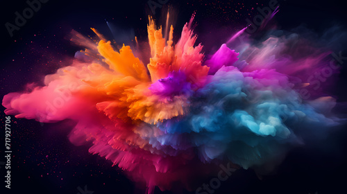 Dust explosion Holi background, indian traditional festival