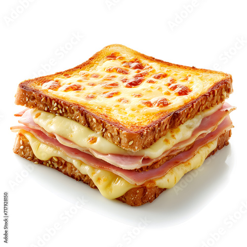 Sandwich Croque Monsieur isolated on white background photo