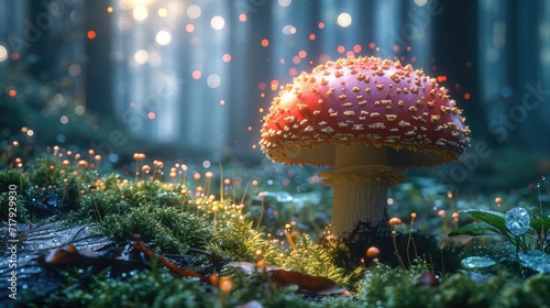 A Magical Mushroom fantasy Wonderland, fantasy mushroom home background, fantasy, poster, wallart, background, generative ai