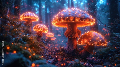 A Magical Mushroom fantasy Wonderland, fantasy mushroom home background, fantasy, poster, wallart, background, generative ai © OOTIDI