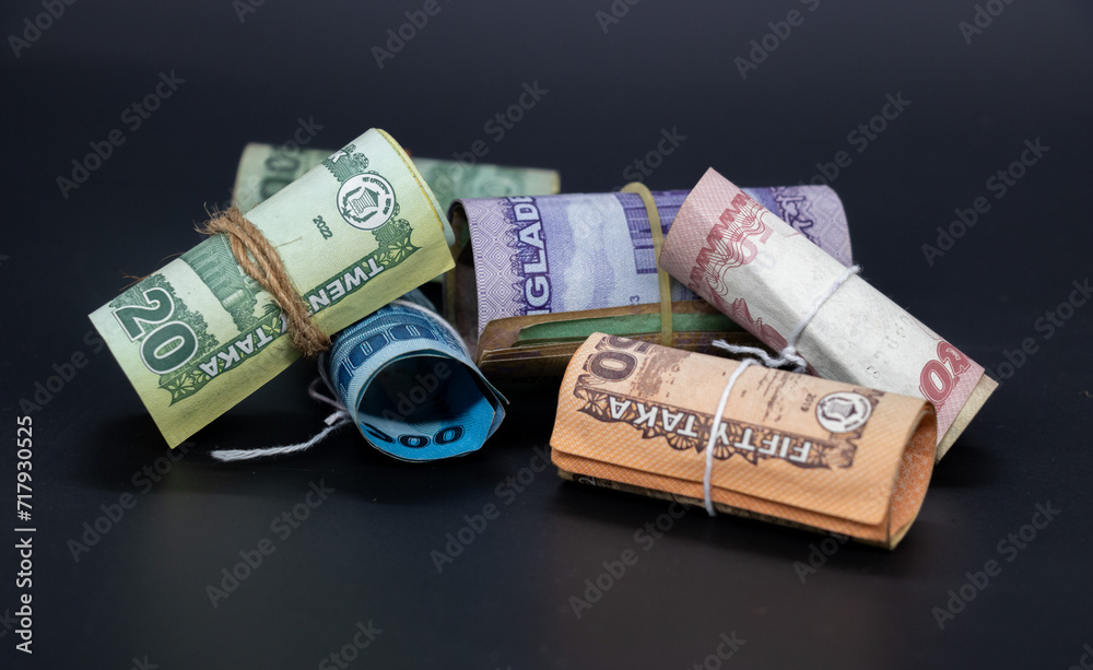 Bangladesh bank note currency or banknotes of bangladesh, taka or money