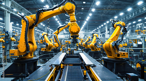 Automotive Factory Production Line: Industrial Robots and Machinery in Car Manufacture © SK