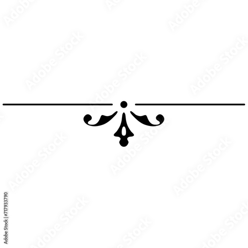 Decorative divider element. Border florish. Vector.