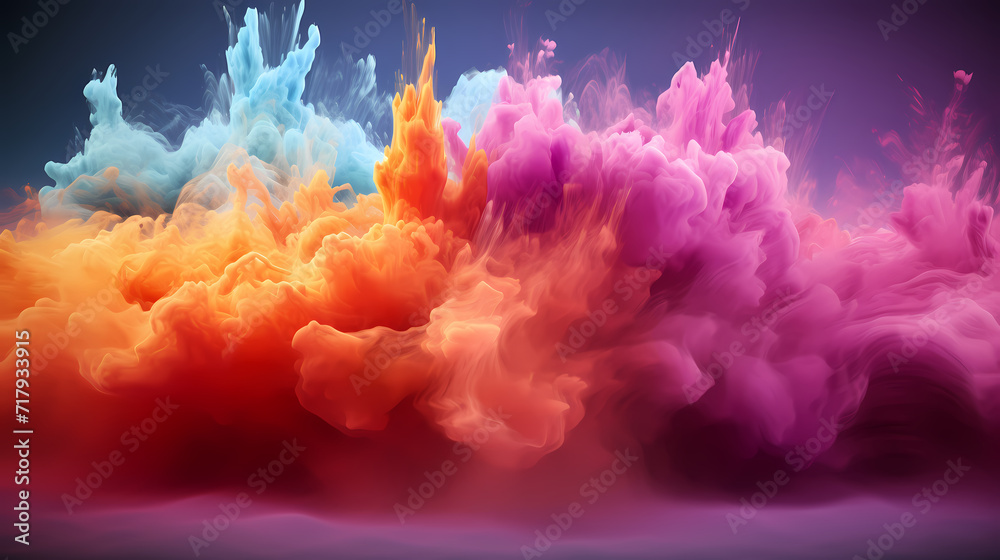 Dust explosion abstract background, Holi background