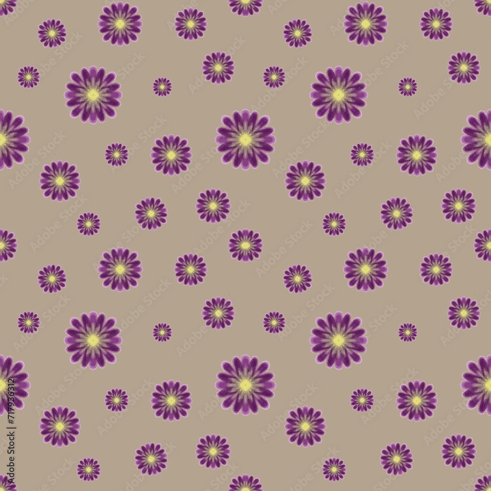 seamless floral pattern, hand-drawn.
