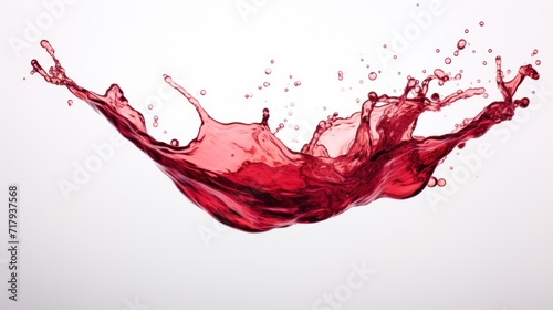 red wine splash on white background. 3d rendering.