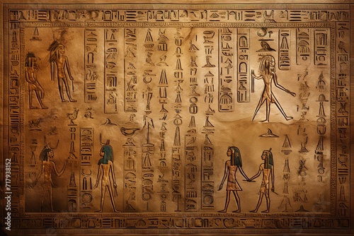 Ancient Egyptian hieroglyphs. photo