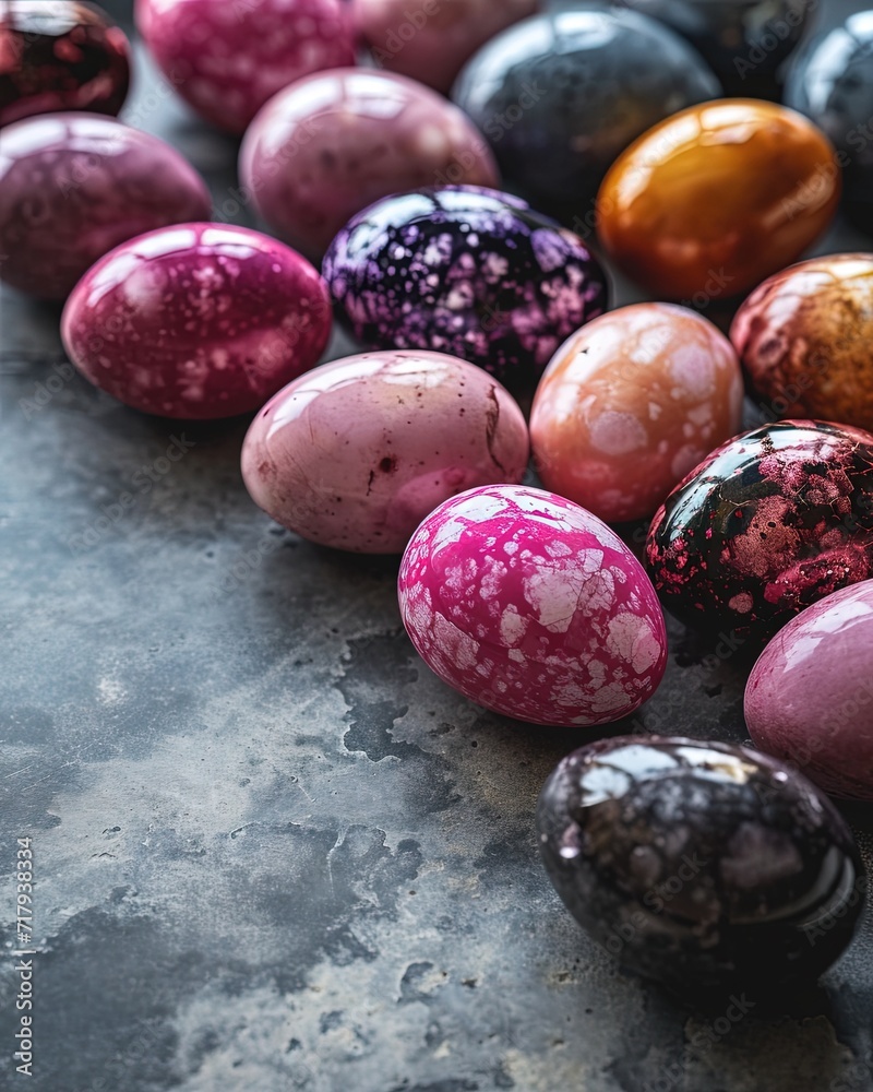Clean and artistic composition of easter eggs on the flat and textile surface. Colors of easter concept. Clean and artistic composition of easter eggs on the flat and textile surface. Colors of easter concept.