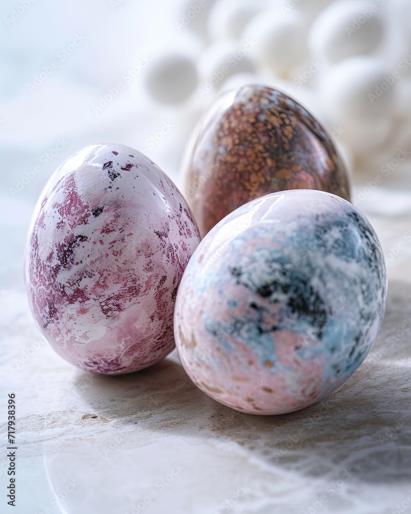 Clean and artistic composition of easter eggs on the flat and textile surface. Colors of easter concept. Clean and artistic composition of easter eggs on the flat and textile surface. Colors of easter concept.