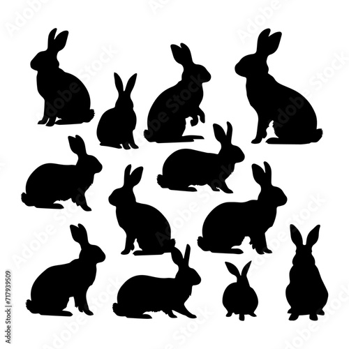 Rabbits silhouette design vector design illustration