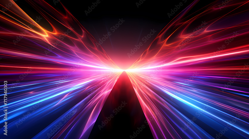 Glowing shiny line effect vector background, technology line background and light effect, 3D rendering