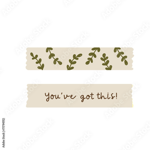Floral washitape Illustration for decoration  photo