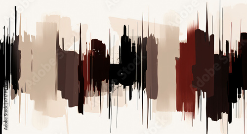 a group of splatters and paint is drawn on a white surface  dark brown  aggressive digital illustration  dark gray and dark black  landscape painting