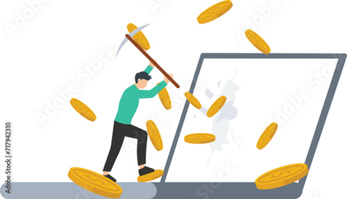 Cryptocurrency and blockchain. Digital money market concept, Investment with finance and trading

